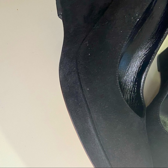 Rare Black Gucci Suede Wedge heels Sz8B - Picture 12 of 13
